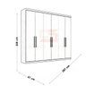 Guarda-Roupa de Casal 6 Portas Gr New Maestro Demóbile Ébano Off-White - 5