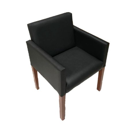 Poltrona Nina Slim Estilo Retrô Decorativa em Tecido Sintético - Preto