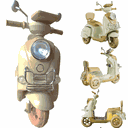 Ver imagem 2 de Motinha Eletrica Shiny Toys Vespa Sportive Scooter 6v Bege Retro