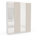 Ver imagem 2 de Guarda Roupa Roupeiro 4 Portas 4 Gavetas com Espelho Porto Branco Creme Politorno Móveis