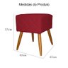 Kit Poltrona Decorativa Marcela Mais Puff Isabela Pés Palito Suede Vermelho - DS Estofados - 6