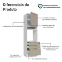 Ver imagem 3 de Torre Quente 60 cm 1 Porta 3 Gavetas Branco-Crema Vik Madesa Branco-Crema