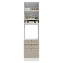 Ver imagem 4 de Torre Quente 60 cm 1 Porta 3 Gavetas Branco-Crema Vik Madesa Branco-Crema