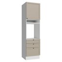 Ver imagem 1 de Torre Quente 60 cm 1 Porta 3 Gavetas Branco-Crema Vik Madesa Branco-Crema