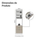 Ver imagem 2 de Torre Quente 60 cm 1 Porta 3 Gavetas Branco-Crema Vik Madesa Branco-Crema