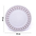 Ver imagem 2 de Sousplat Decorativo Branco Com Flores Em Rose 33cm