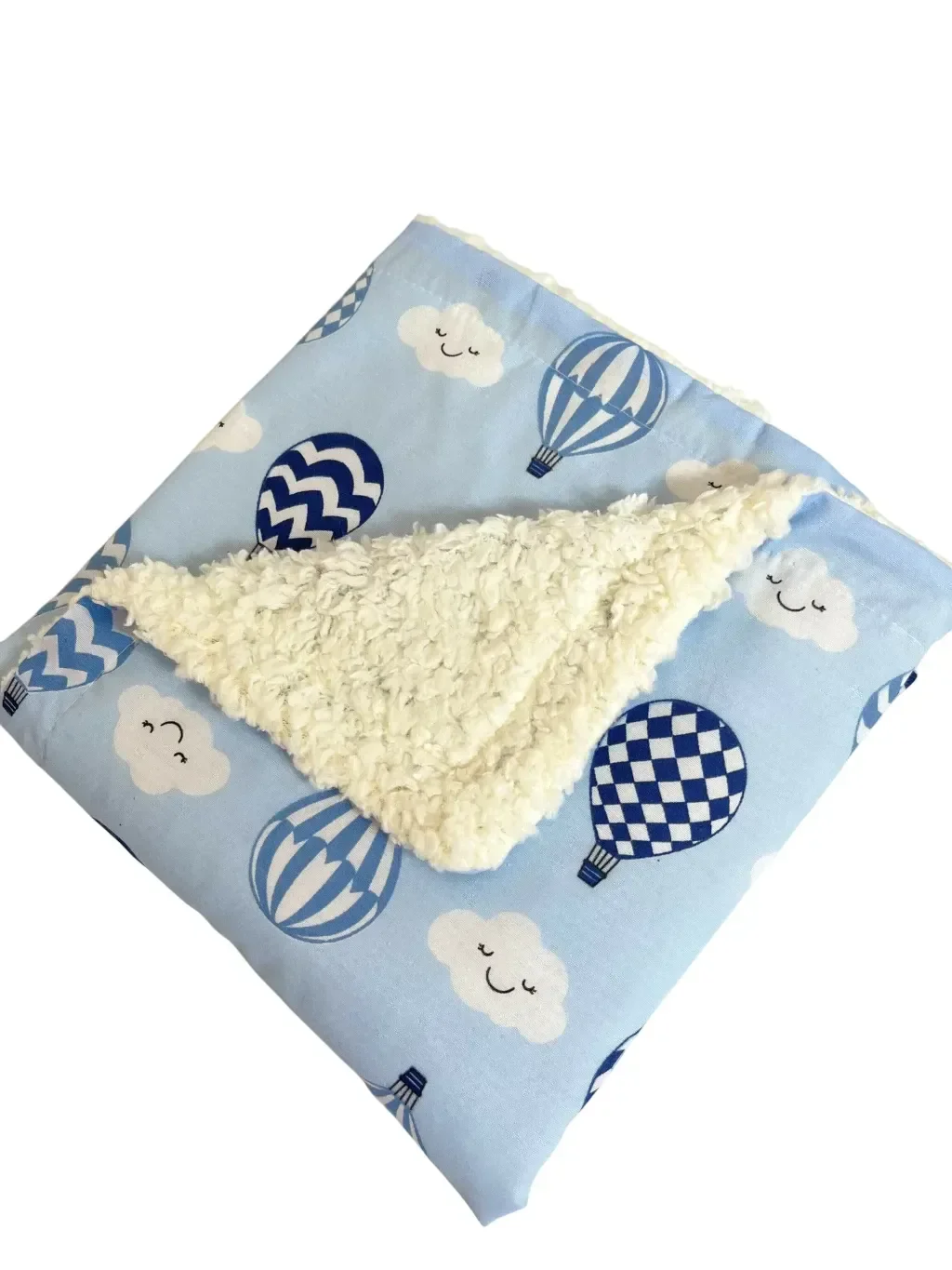Cobertor de Sherpa Estampado M - Balão Azul