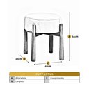 Ver imagem 3 de Puff Banqueta Lotus Luxo Madeira Maciça Castellar Móbile Corino Caramelo