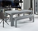 Ver imagem 1 de Mesa Rústica de Jantar 4 Lugares 120cm x 90cm - Cinza