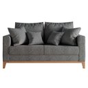 Ver imagem 1 de Sofá 2 Lugares Beny Base de Madeira Linho Cinza