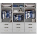 Ver imagem 2 de Guarda-roupa Casal 3 Portas Espelho 9 Gavetas 2,11m Turim Branco Bianchi Móveis