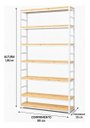 Ver imagem 4 de Estante Multiuso Organizador Livreiro Estilo Industrial 180x90 Branco Natural
