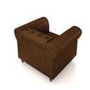 Ver mais imagens de Kit 2 Poltronas Decorativas Sala de Estar Stanford Chesterfield Pés de Madeira Couro Marrom Manchado