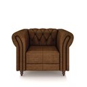 Ver imagem 6 de Kit 2 Poltronas Decorativas Sala de Estar Stanford Chesterfield Pés de Madeira Couro Marrom Manchado