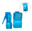 Ver imagem 1 de 1.000 Conectores Rj45 Utp Cat5E/6 Banho De Ouro Cabo De Rede