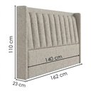 Ver imagem 3 de Cabeceira Casal 140 cm Lumina com Frame Linho Sl 77 Peer