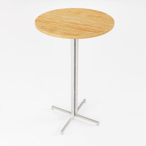 Mesa Alta Bar Bistrô Redonda 100x60cm Branca Tampo Pinus Industrial Don Castro Decor Mesa Alta Indus