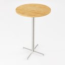 Ver imagem 1 de Mesa Alta Bar Bistrô Redonda 100x60cm Branca Tampo Pinus Industrial Don Castro Decor Mesa Alta Indus