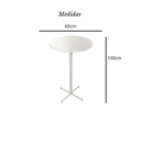 Ver imagem 2 de Mesa Alta Bar Bistrô Redonda 100x60cm Branca Tampo Pinus Industrial Don Castro Decor Mesa Alta Indus