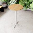 Ver imagem 3 de Mesa Alta Bar Bistrô Redonda 100x60cm Branca Tampo Pinus Industrial Don Castro Decor Mesa Alta Indus