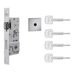 Fechadura Porta Pivotante Rolete 800 Chave Tetra Inox Escovado Stam - 1