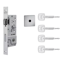 Ver imagem 1 de Fechadura Porta Pivotante Rolete 800 Chave Tetra Inox Escovado Stam