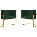 Ver imagem 1 de Kit 2 Poltronas Decorativa Sala de Estar Luana Base Gold Suede