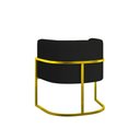 Ver imagem 5 de Poltrona Corino Decorativa Lua Recepção Base Ferro Gold Cor:preto Preto