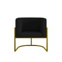 Ver imagem 4 de Poltrona Corino Decorativa Lua Recepção Base Ferro Gold Cor:preto Preto