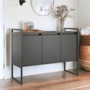 Ver imagem 3 de Buffet Industrial Top 3 Portas MDP 120cm Preto Onix Plata Móveis