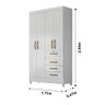 Guarda Roupa Solteiro 4 portas 4 gavetas Branco / Rosa / Azul / Lilas Flex Sobral - Moval - 6