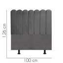 Ver imagem 2 de Cabeceira Estofada Alanis 100cm Solteiro Suede Cinza Escuro