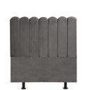 Ver imagem 3 de Cabeceira Estofada Alanis 100cm Solteiro Suede Cinza Escuro