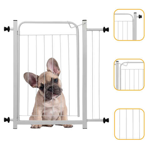 Portão Pet Branco Proteção Criança Bebê Cachorro Cão com Extensor 10cm Itagold