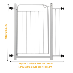 Portão Pet Proteção Criança Bebê Cachorro Cão Small com Extensor 10cm Itagold - 2