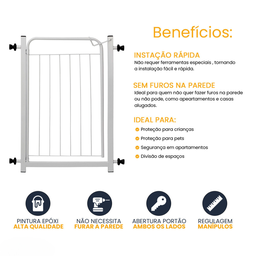 Portão Pet Proteção Criança Bebê Cachorro Cão Small com Extensor 10cm Itagold - 4