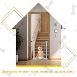 Portão Pet Proteção Criança Bebê Cachorro Cão Small com Extensor 10cm Itagold - 5