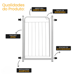 Portão Pet Proteção Criança Bebê Cachorro Cão Small com Extensor 10cm Itagold - 3