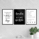 Ver imagem 2 de Kit 3 Quadros Decorativos Família e Café 33x24cm - com Vidro:moldura Preta