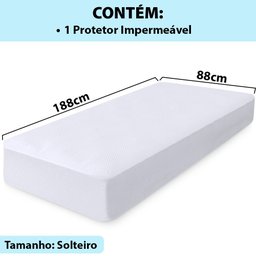 Capa Protetora de Colchão Solteiro Impermeável 100 Silencioso de Malha Premium 88X188X36cm BF Colchõ - 5