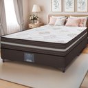 Ver imagem 1 de Cama Box Casal Colchão + Box 138x188x63 Spring Zen com Molas Ensacadas Marrom Cama Inbox