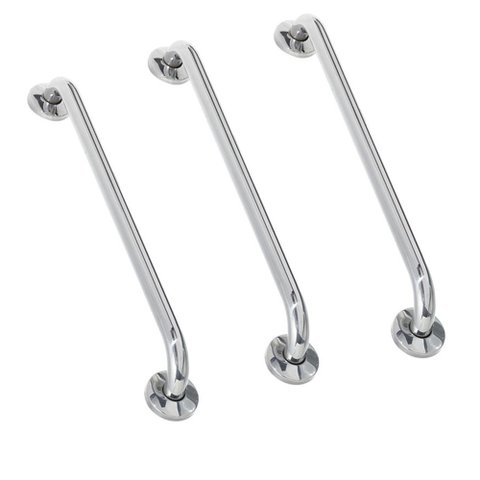 Alça de Apoio Barra 60cm Kit 3 Unidades Inox Cadeirante Idoso Deficiente Banheiro Segurança Acessibi