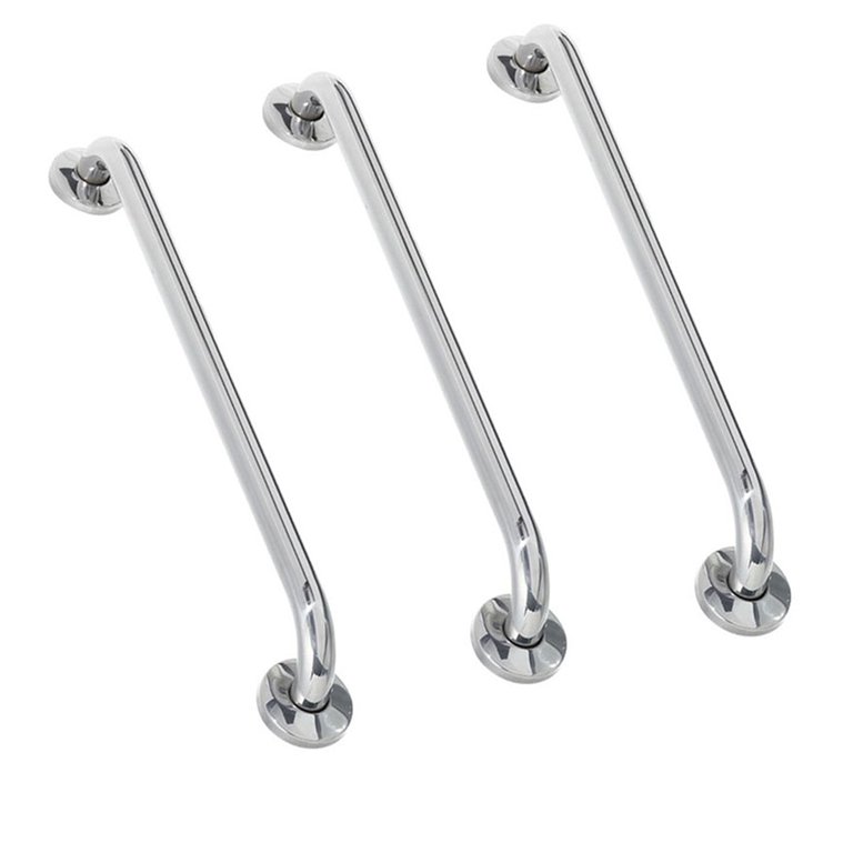 Alça de Apoio Barra 60cm Kit 3 Unidades Inox Cadeirante Idoso Deficiente Banheiro Segurança Acessibi