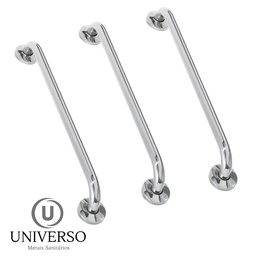Alça de Apoio Barra 60cm Kit 3 Unidades Inox Cadeirante Idoso Deficiente Banheiro Segurança Acessibi - 7