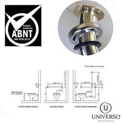 Alça de Apoio Barra 60cm Kit 3 Unidades Inox Cadeirante Idoso Deficiente Banheiro Segurança Acessibi - 11