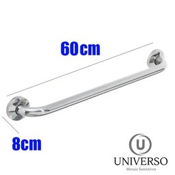 Alça de Apoio Barra 60cm Kit 3 Unidades Inox Cadeirante Idoso Deficiente Banheiro Segurança Acessibi - 5