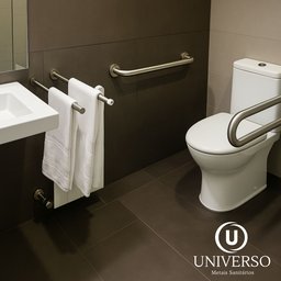 Alça de Apoio Barra 60cm Kit 3 Unidades Inox Cadeirante Idoso Deficiente Banheiro Segurança Acessibi - 8