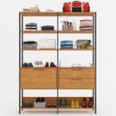 Ver imagem 3 de Closet 1 Porta 2 Gavetas 100% Mdf Maitê Marrom/Preto Fosco - Pnr Móveis