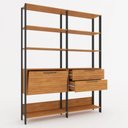 Ver imagem 5 de Closet 1 Porta 2 Gavetas 100% Mdf Maitê Marrom/Preto Fosco - Pnr Móveis