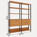 Ver imagem 4 de Closet 1 Porta 2 Gavetas 100% Mdf Maitê Marrom/Preto Fosco - Pnr Móveis